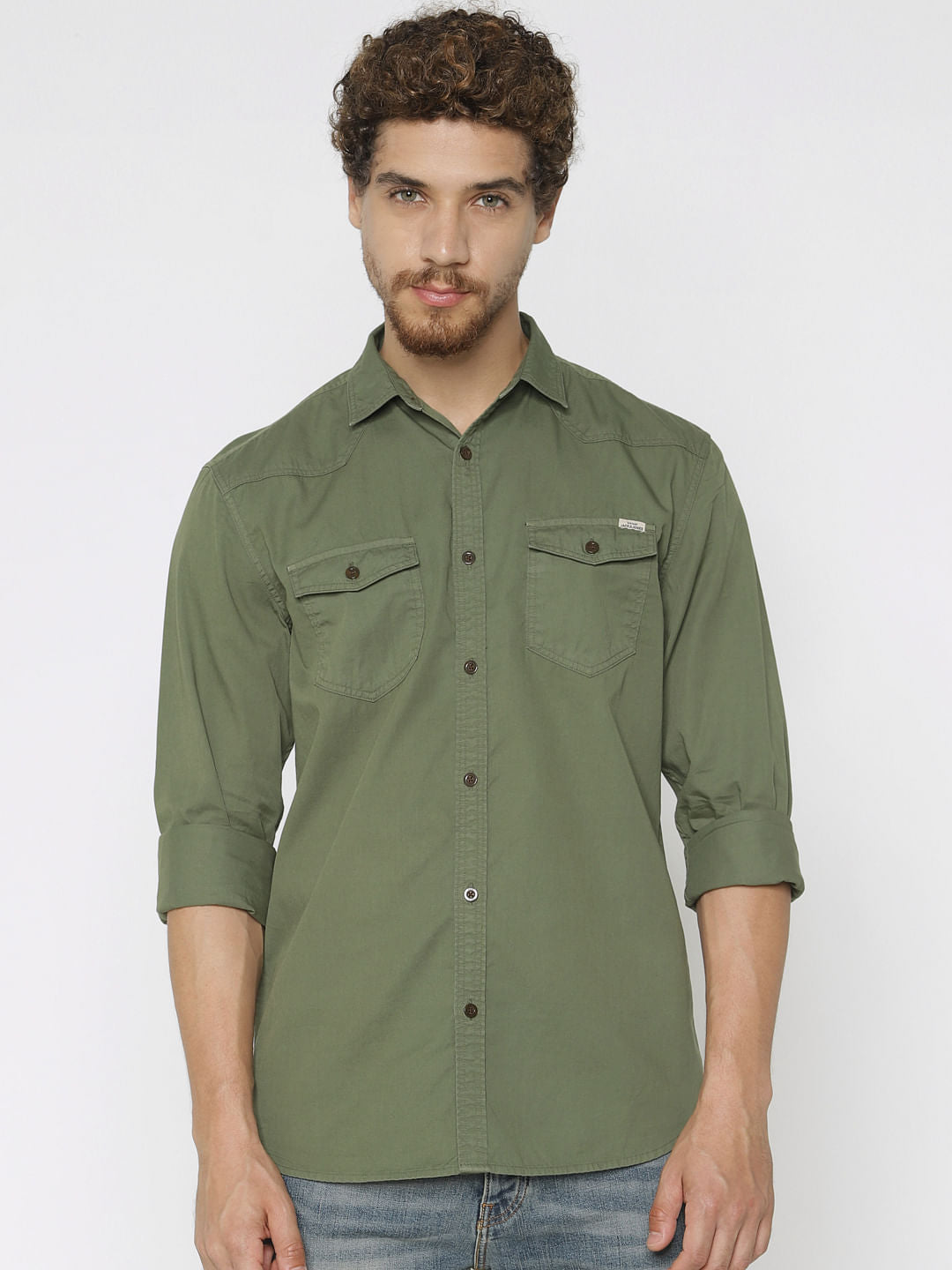 Green Full Sleeves Shirt - S