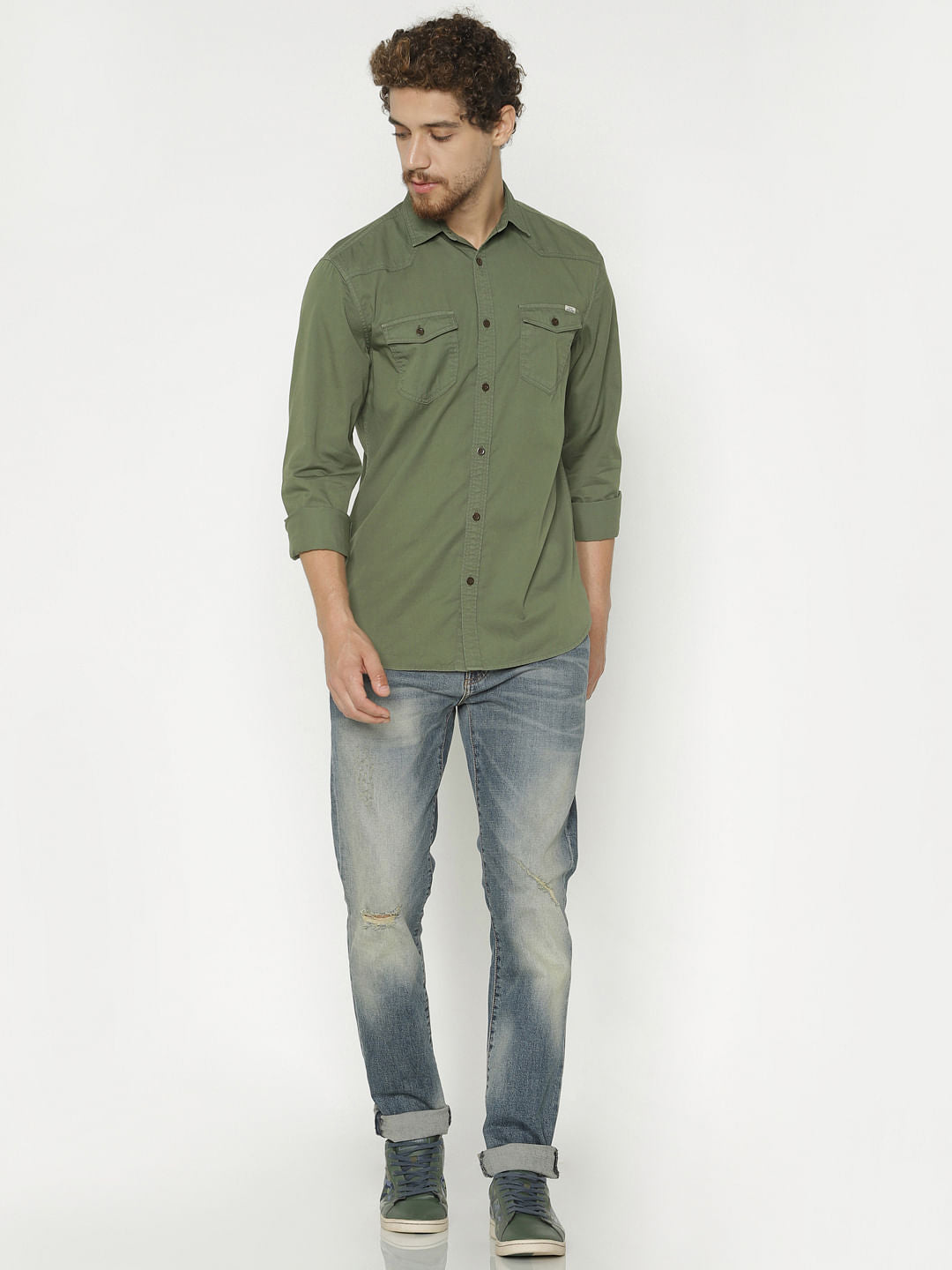 Green Full Sleeves Shirt