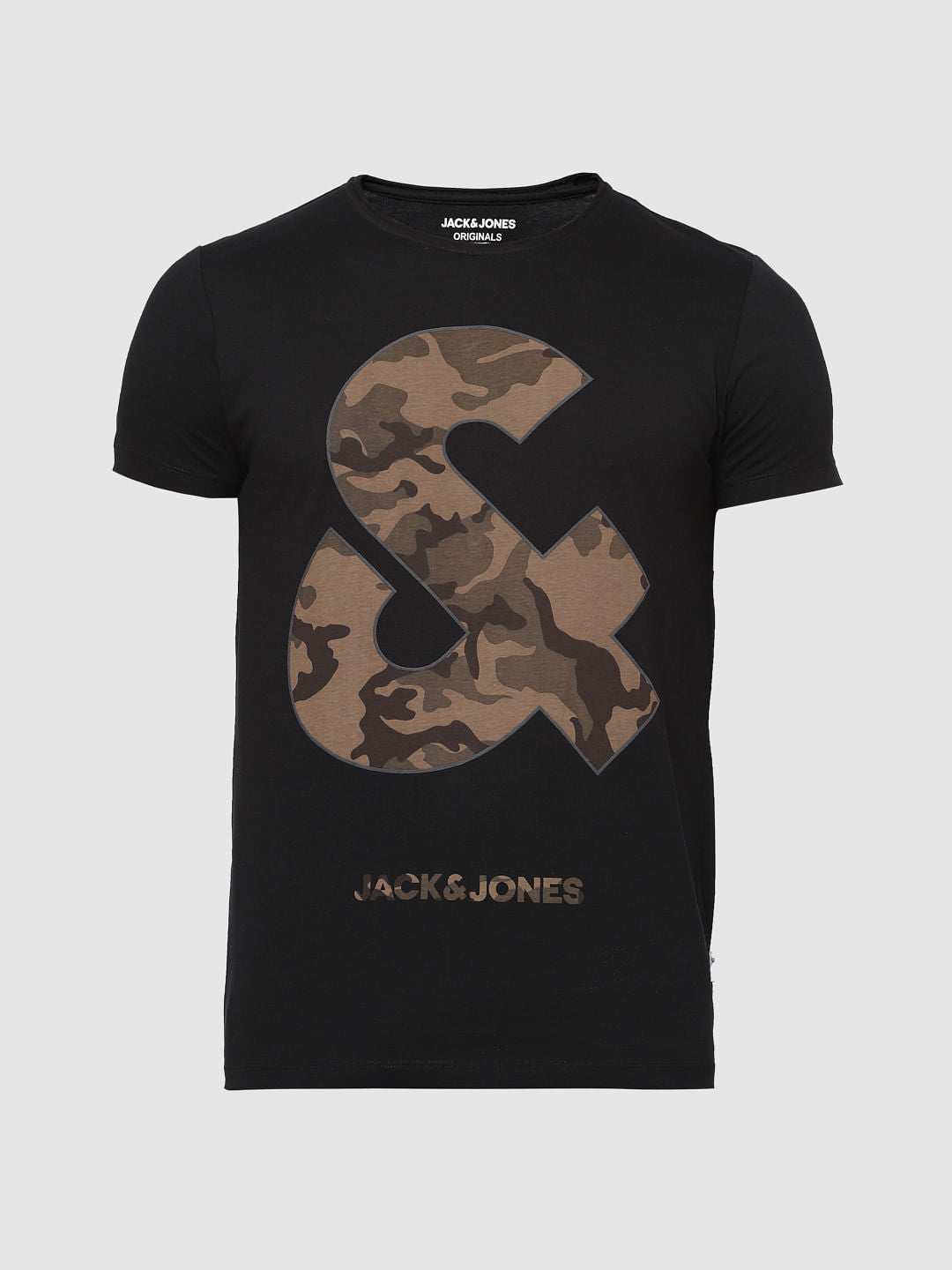 Black Camo Print T-Shirt