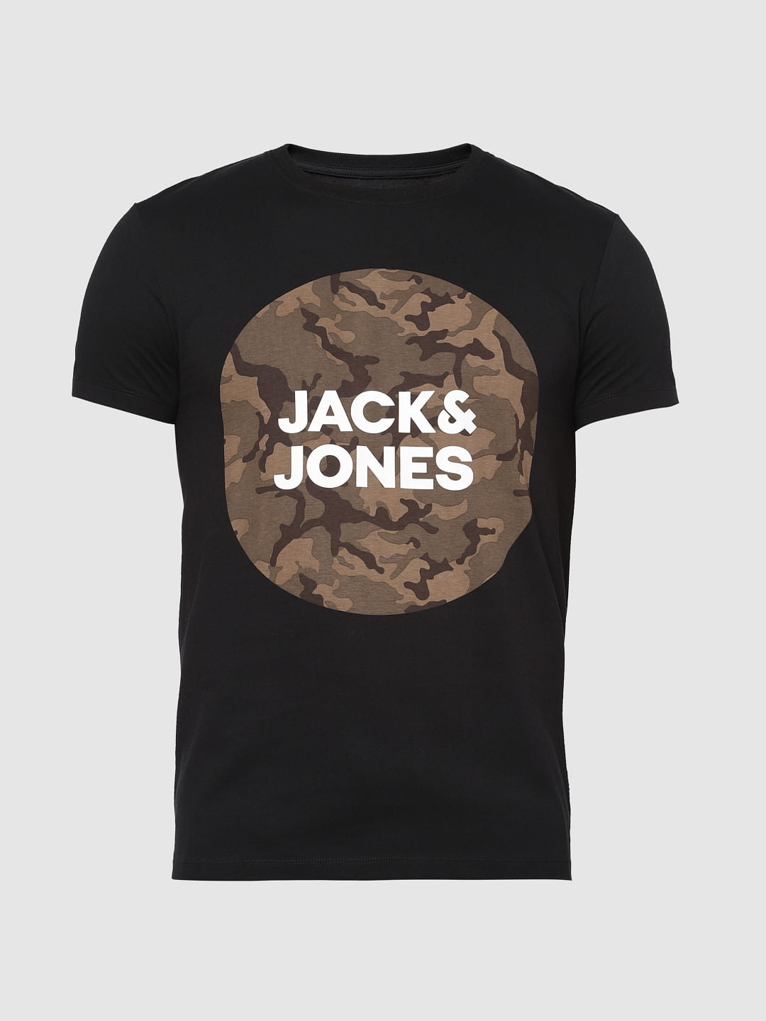 Black Camo Print T-Shirt