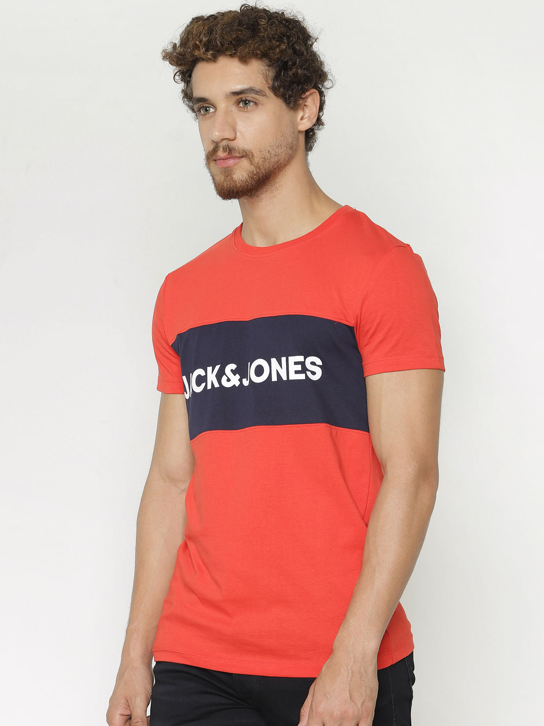 Red Text Print Crew Neck T-Shirt