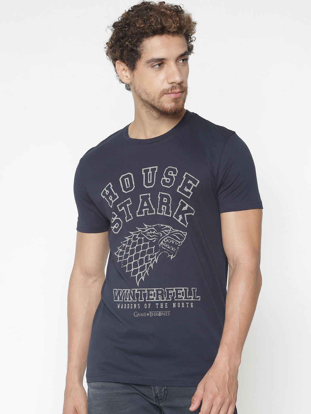 X Got Blue House Stark Crew Neck T-Shirt