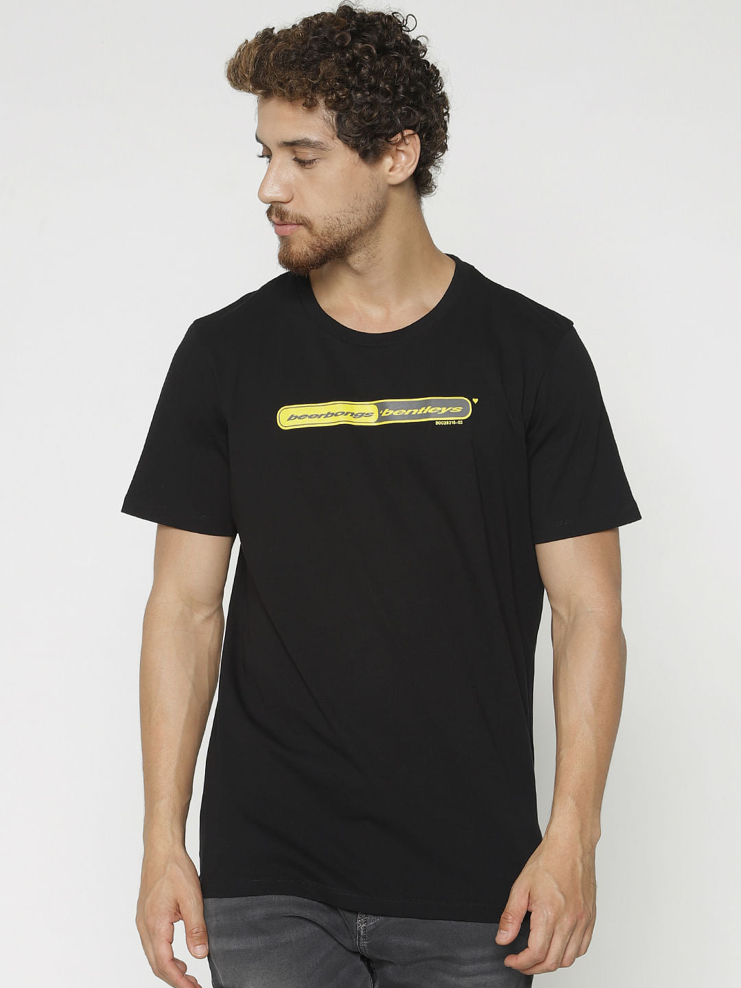 X Post Malone Black Printed Crew Neck T-Shirt