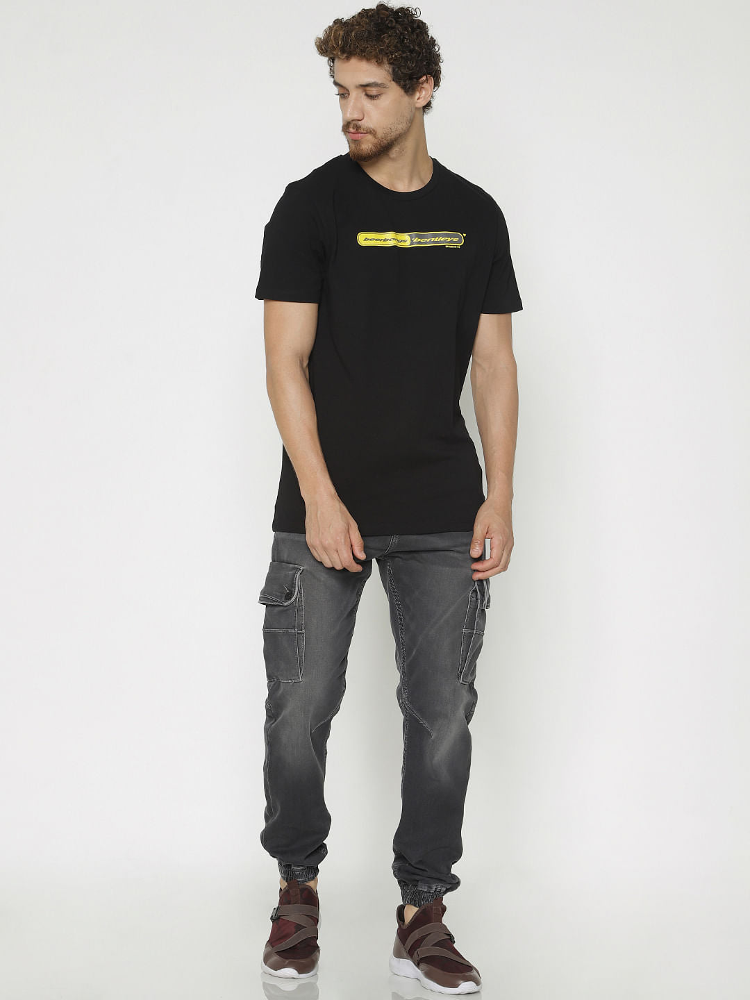 X Post Malone Black Printed Crew Neck T-Shirt