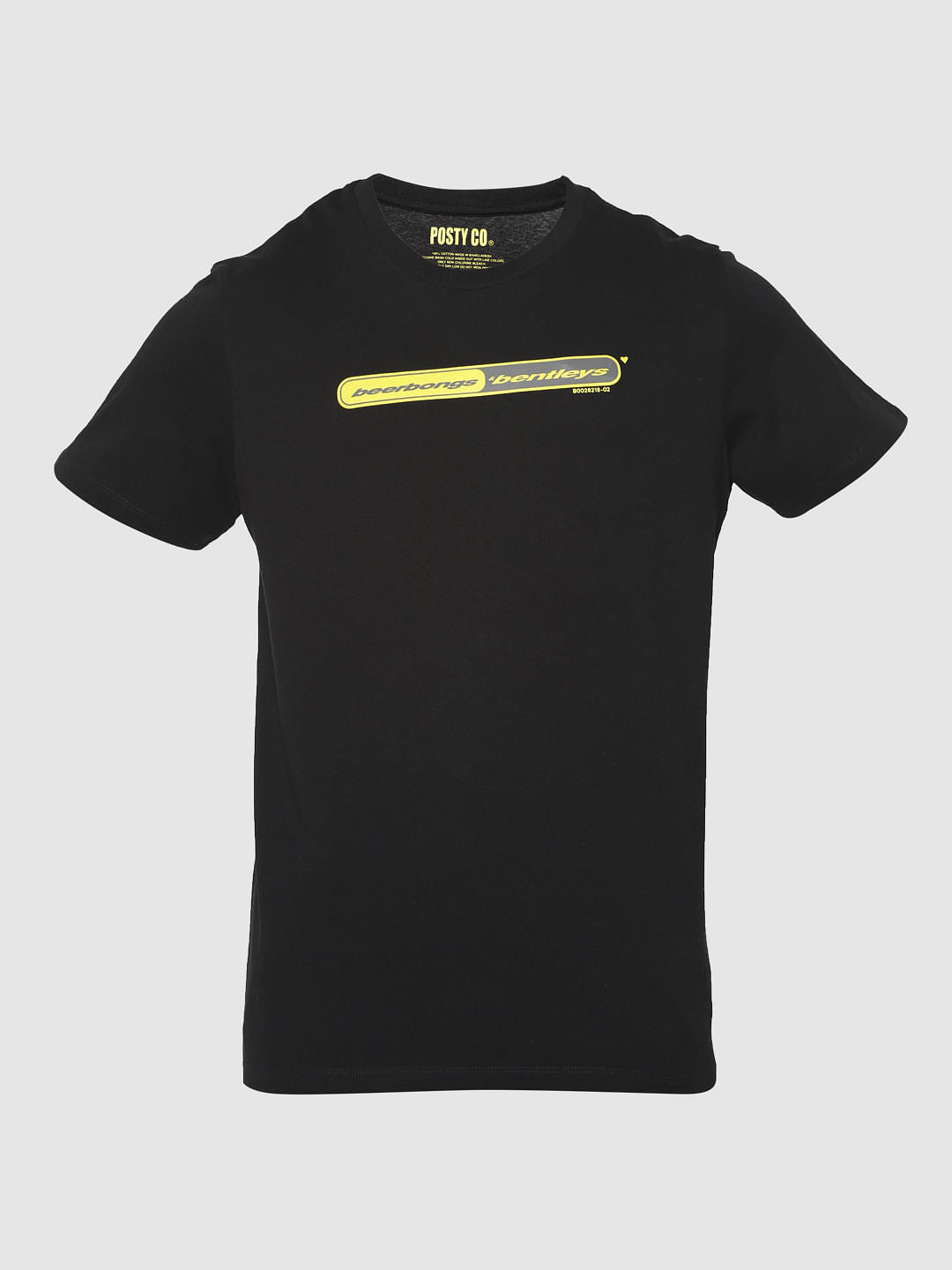 X Post Malone Black Printed Crew Neck T-Shirt
