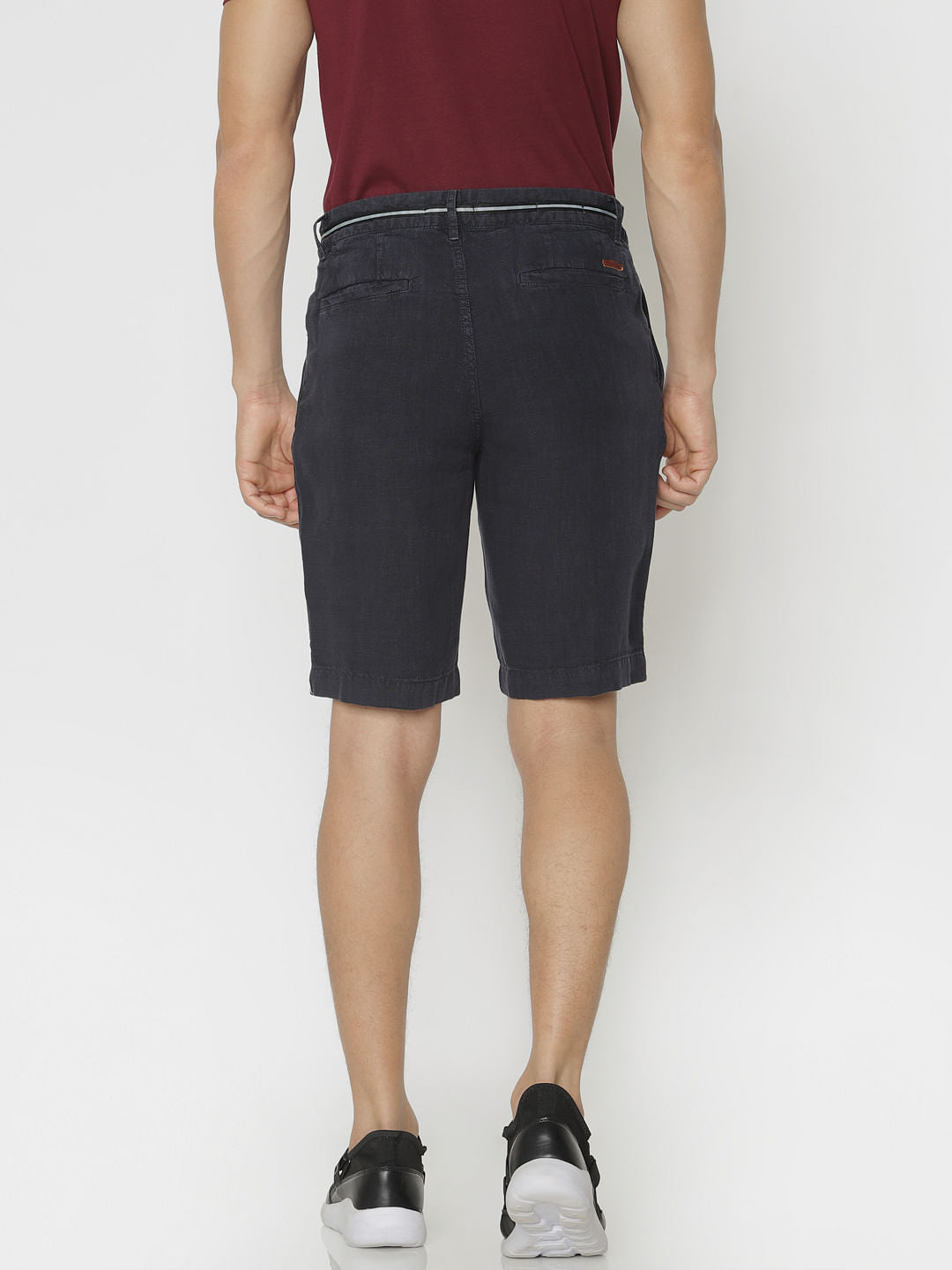 Black Linen Chino Shorts