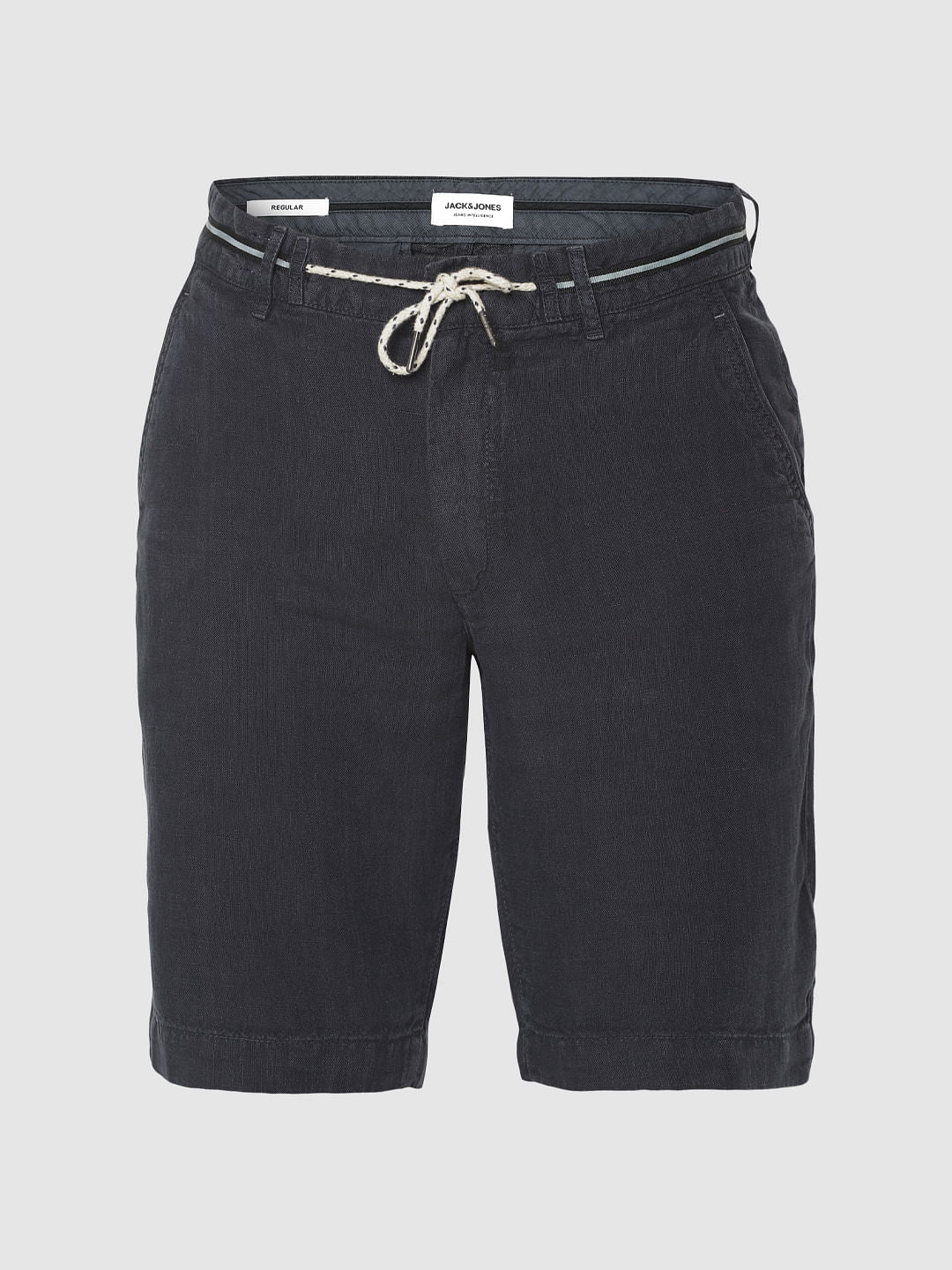 Black Linen Chino Shorts