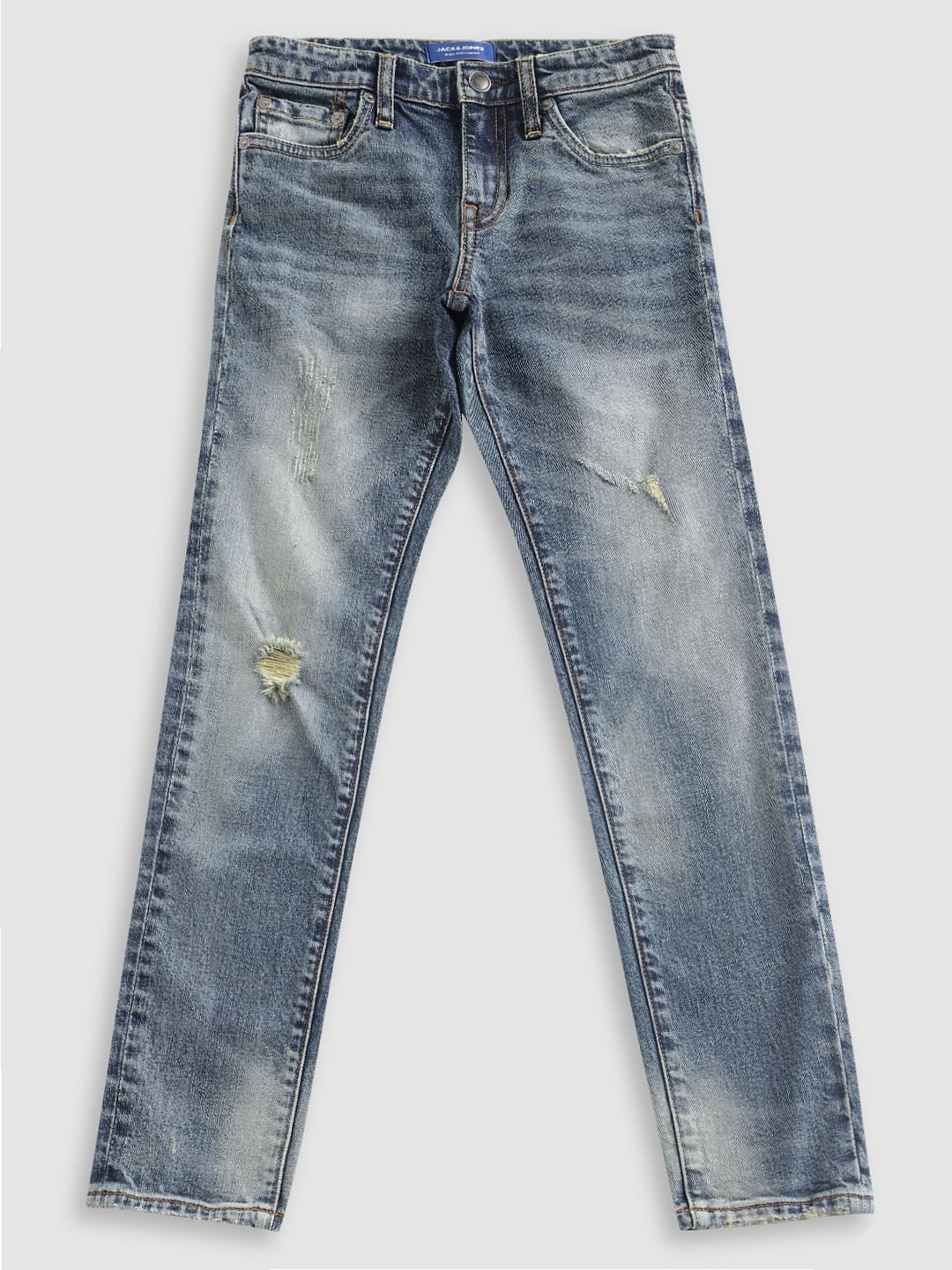 Boys Blue Mildly Ripped Slim Fit Jeans - 128/8Y