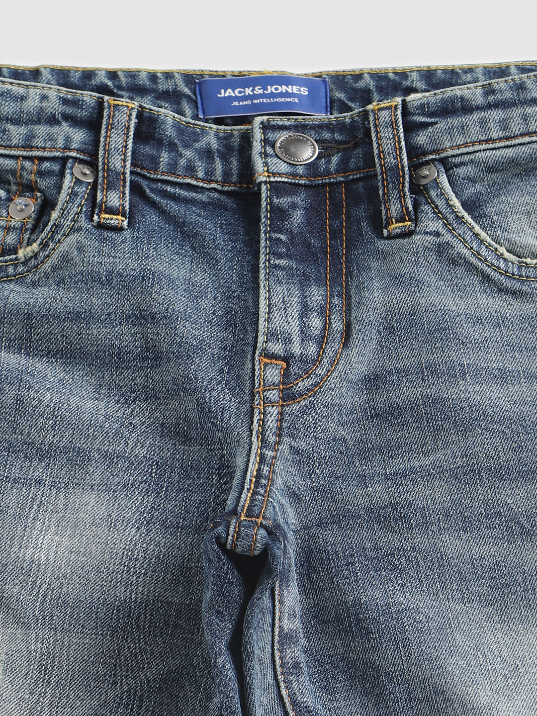 Boys Blue Mildly Ripped Slim Fit Jeans