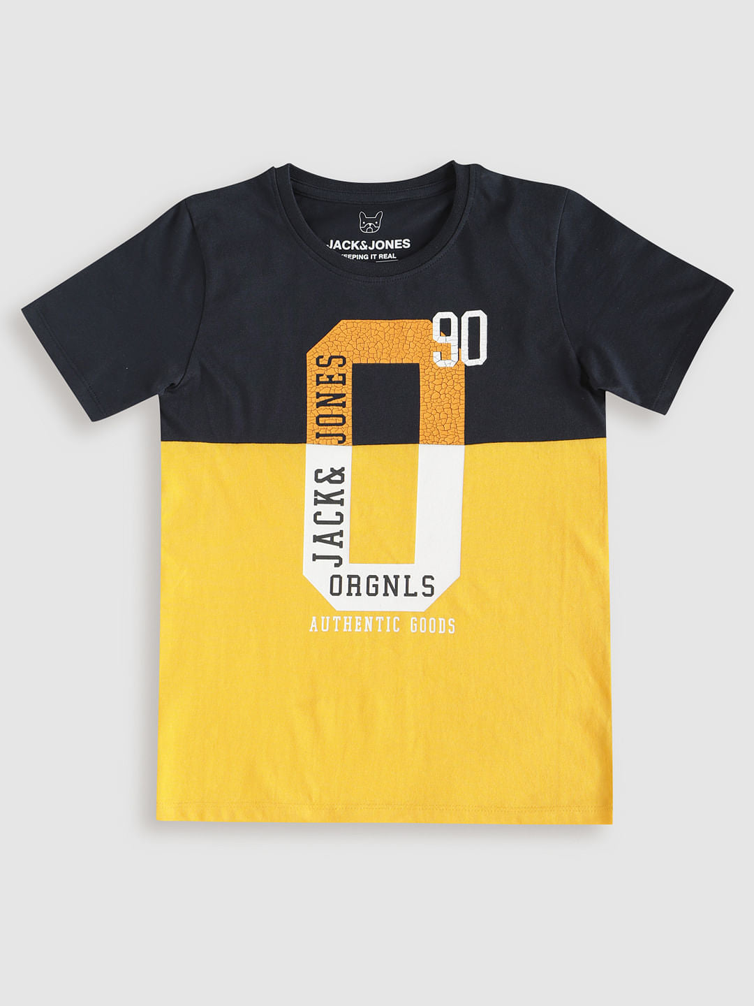 Boys Blue Colourblocked Crew Neck T-Shirt - 128/8Y