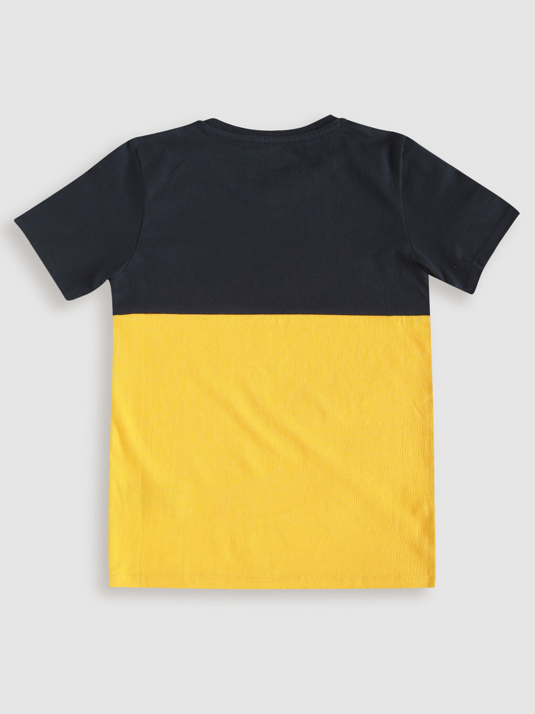 Boys Blue Colourblocked Crew Neck T-Shirt