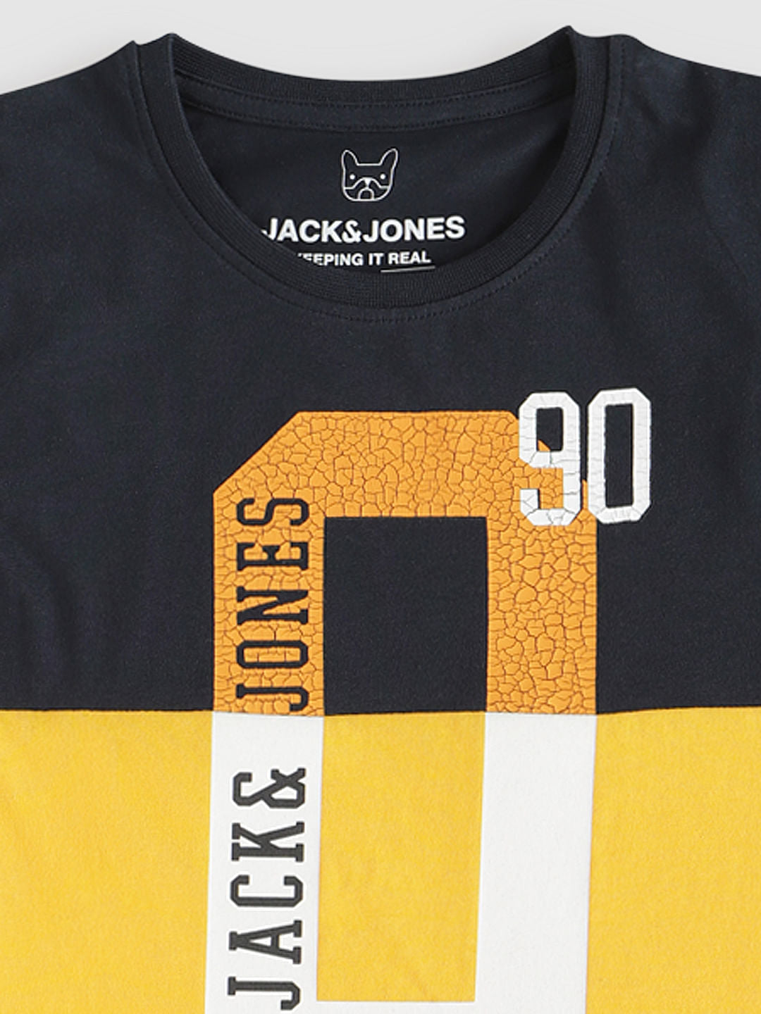 Boys Blue Colourblocked Crew Neck T-Shirt