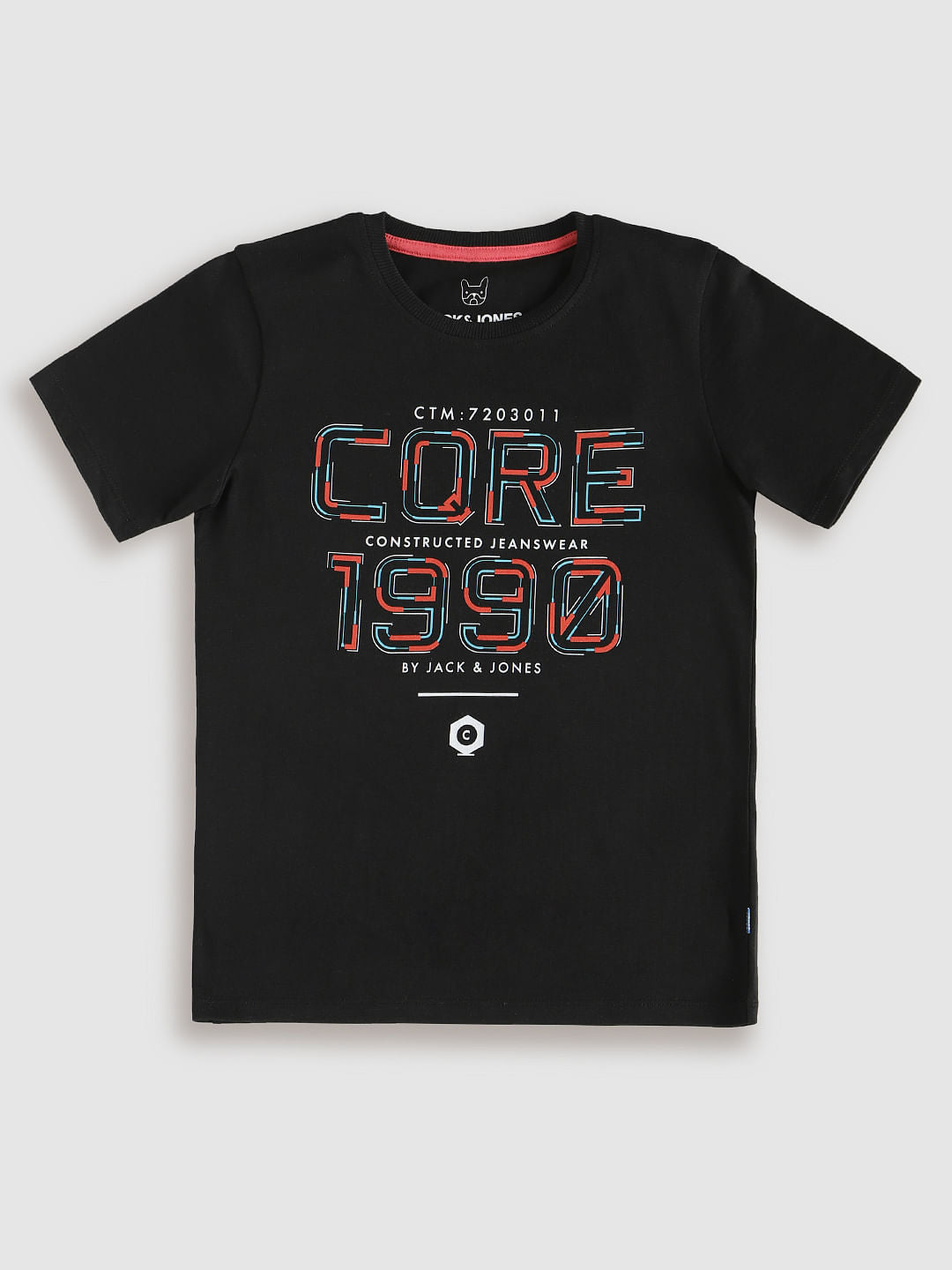 Boys Black Logo Print Crew Neck T-Shirt - 128/8Y