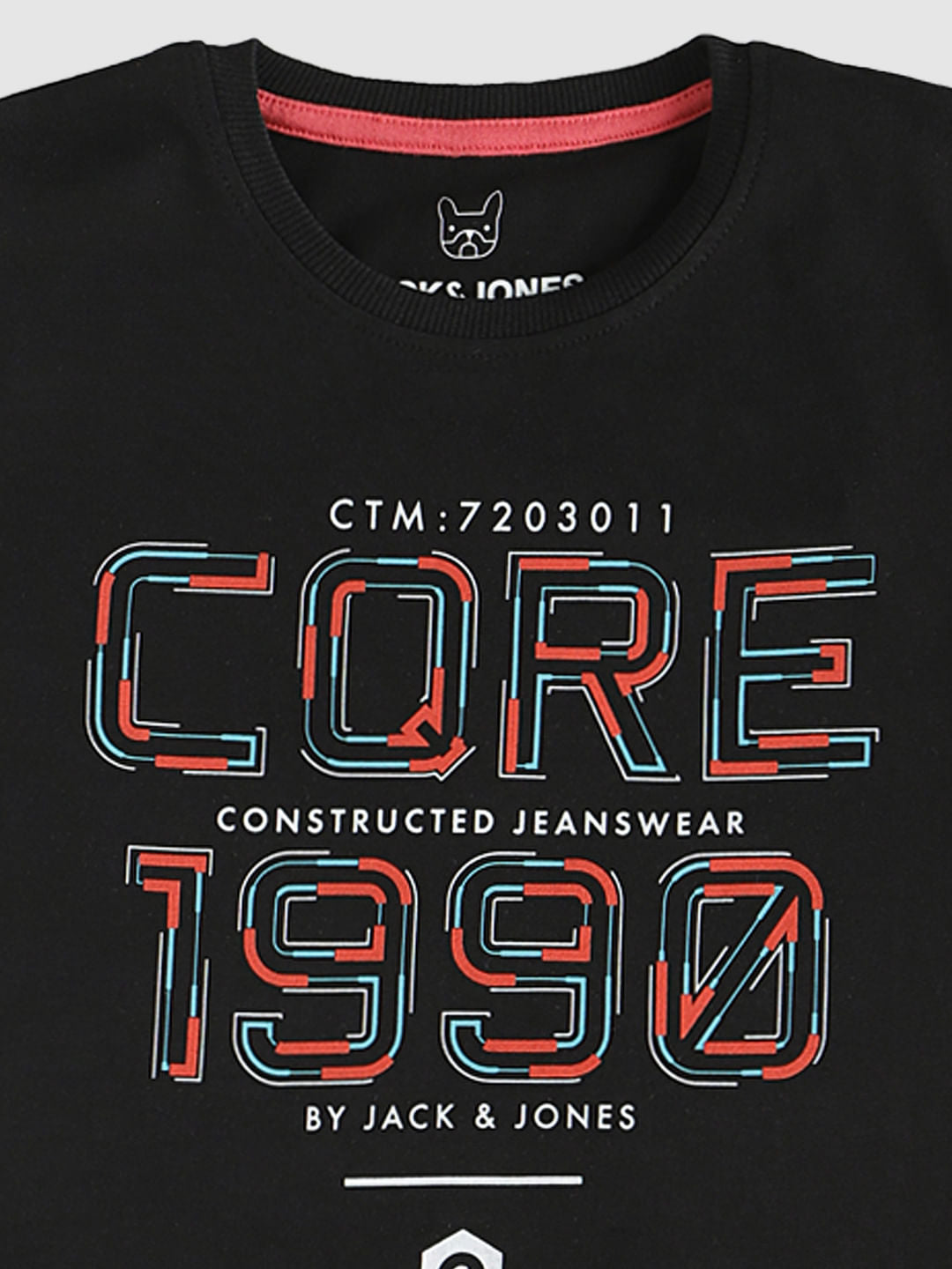 Boys Black Logo Print Crew Neck T-Shirt