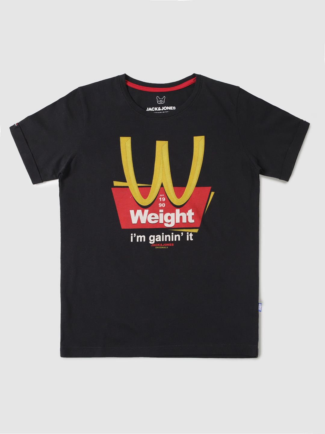 Boys Black Graphic Print Crew Neck T-shirt - 128/8Y