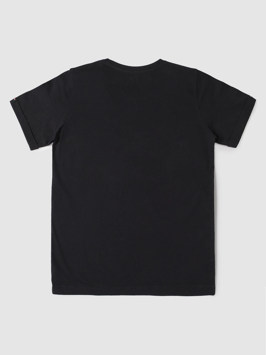 Boys Black Graphic Print Crew Neck T-shirt
