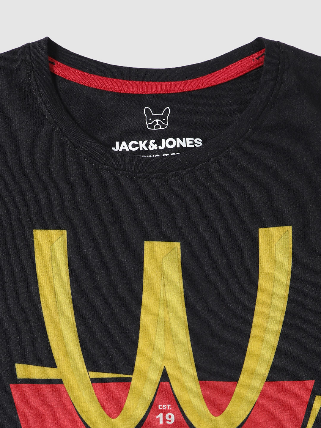 Boys Black Graphic Print Crew Neck T-shirt