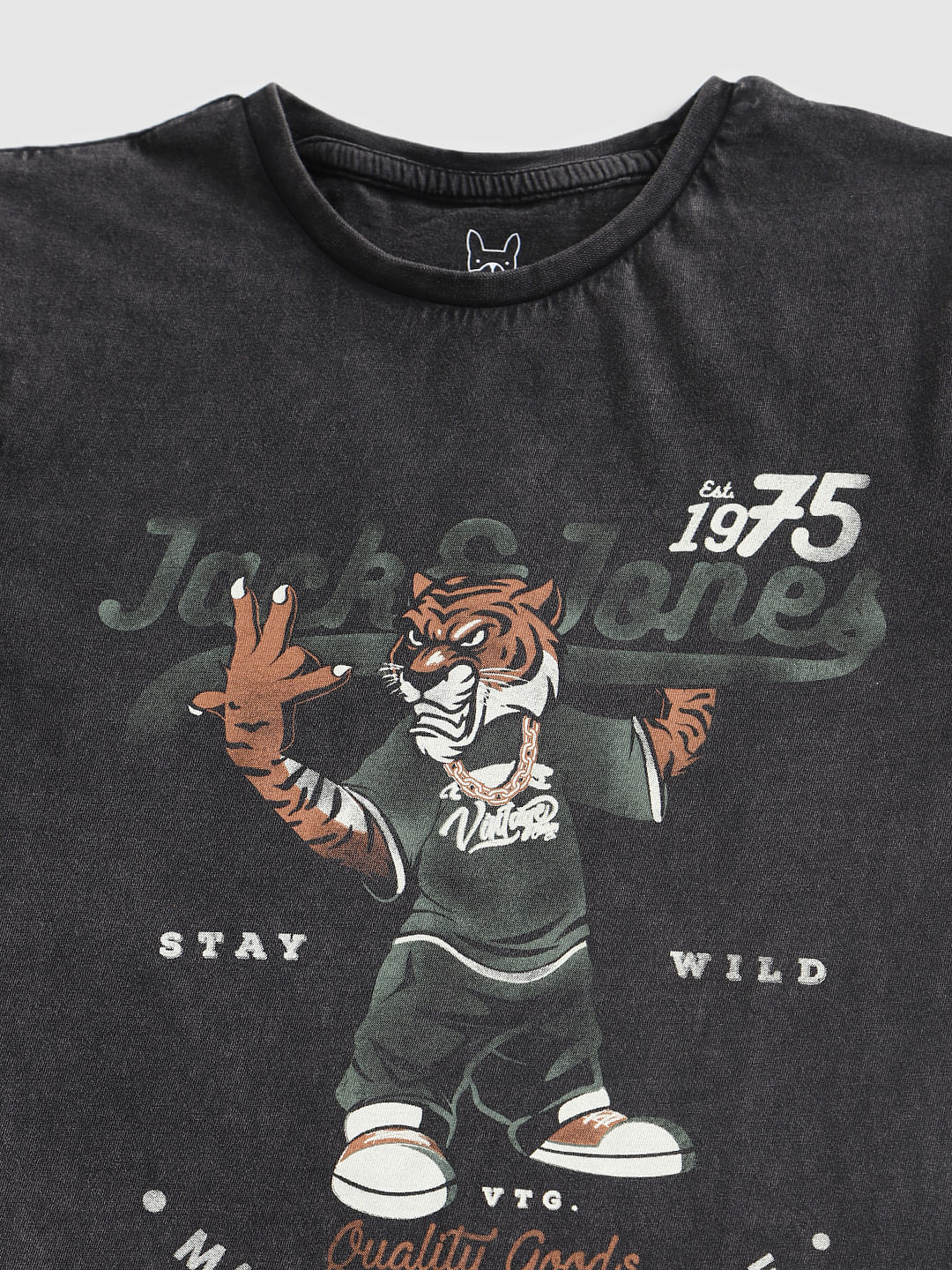 Boys Black Graphic Print T-Shirt