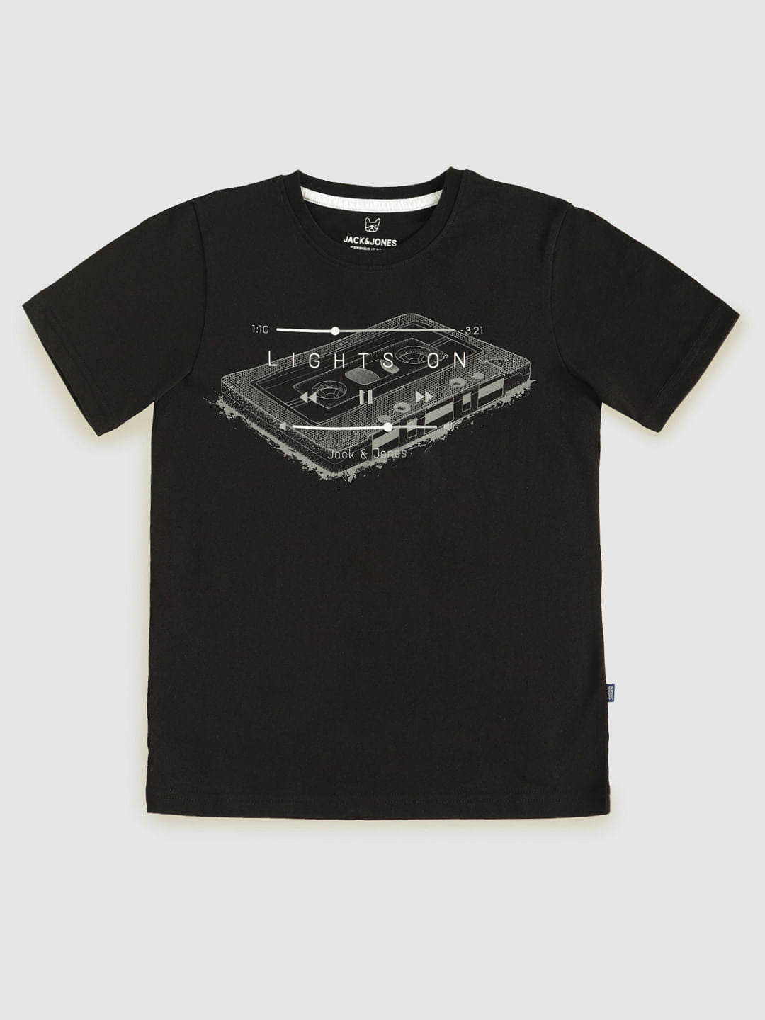 Boys Black Graphic Print T-Shirt