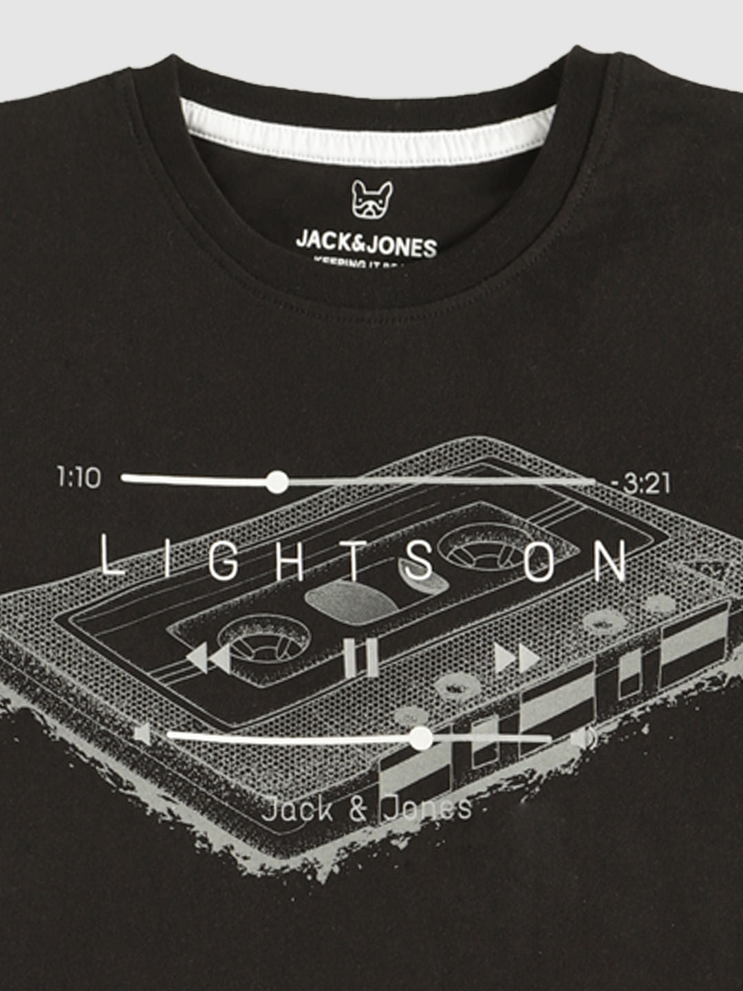 Boys Black Graphic Print T-Shirt