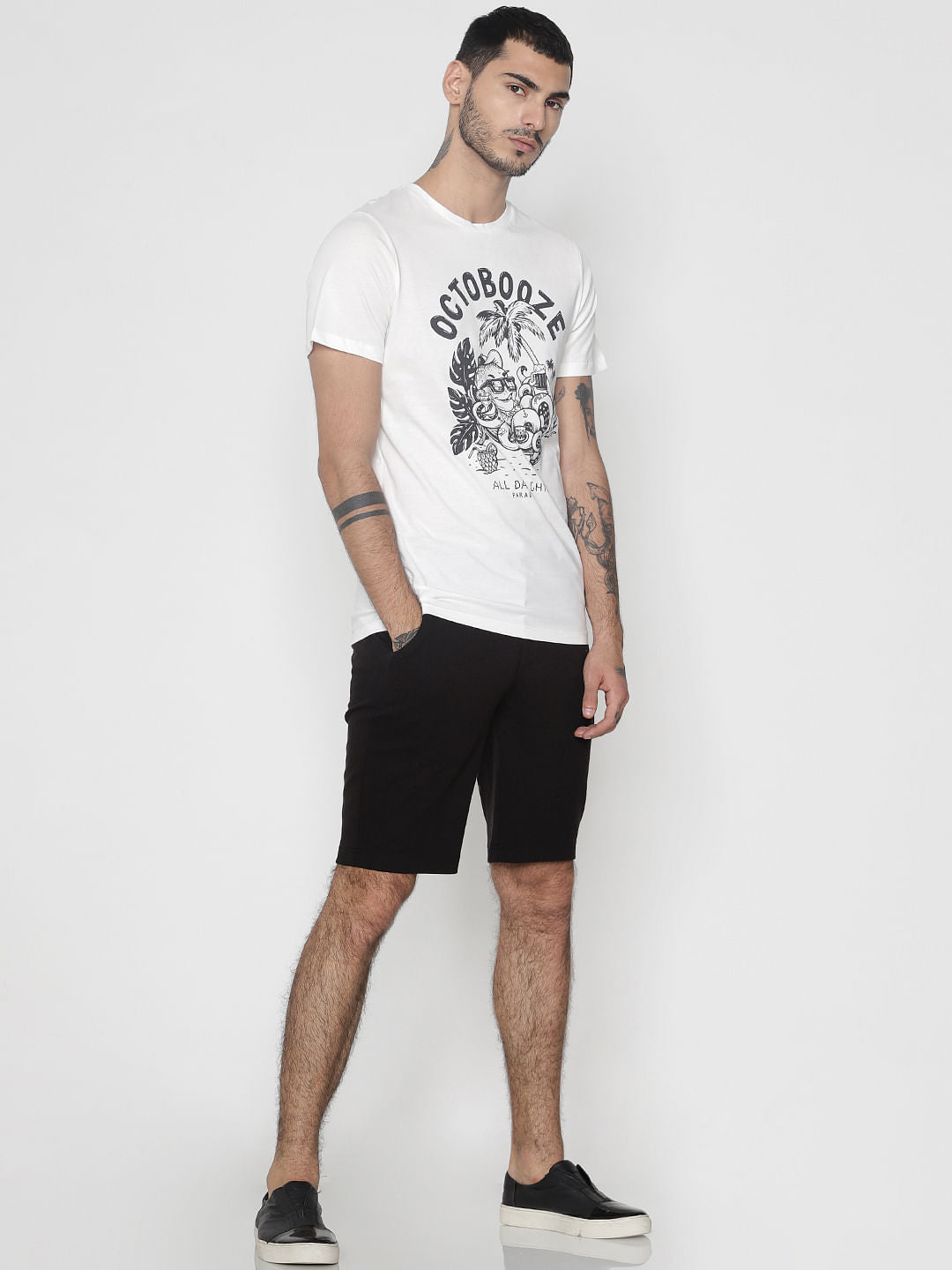 White Graphic Print Crew Neck T-Shirt