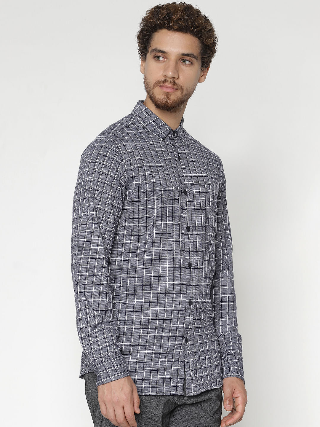 Blue Check Full Sleeves Shirt