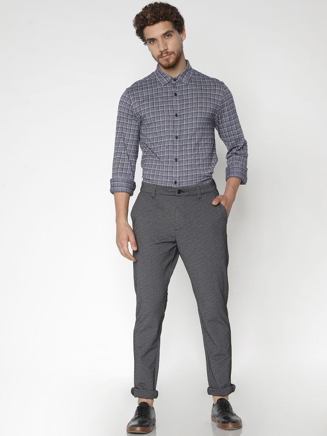 Blue Check Full Sleeves Shirt