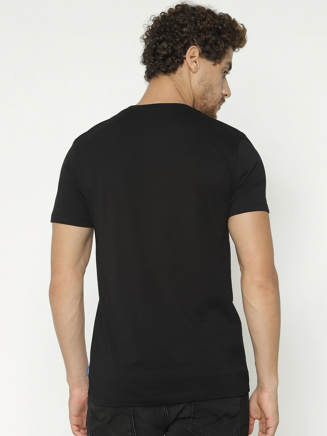 Black Graphic Print Crew Neck T-Shirt