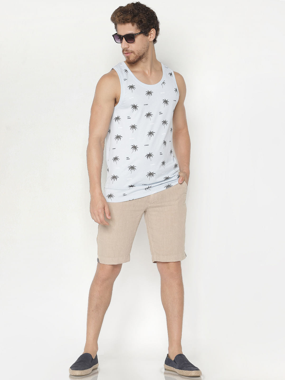 Blue All Over Print Tank Top