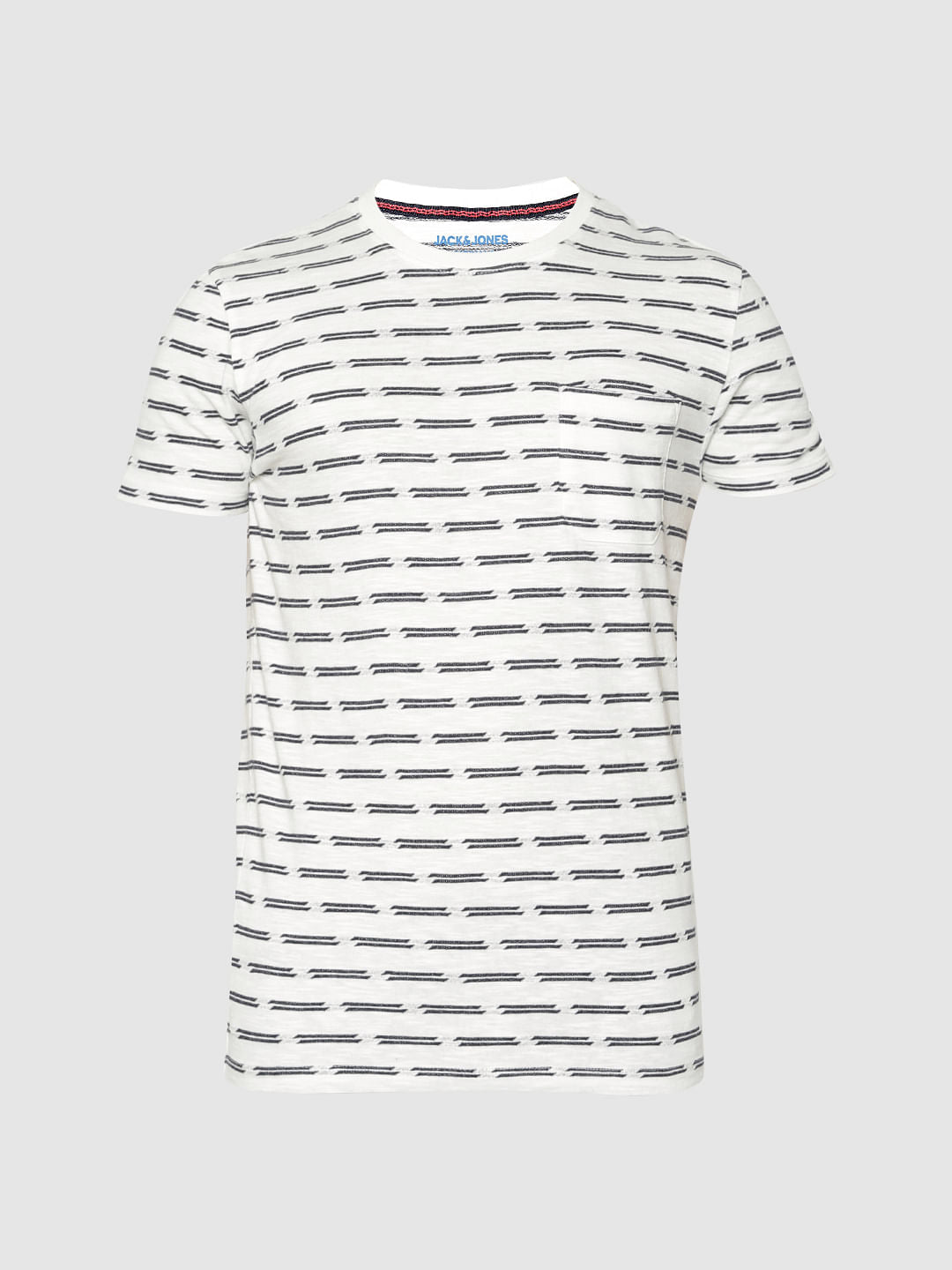 White All Over Print Crew Neck T-Shirt