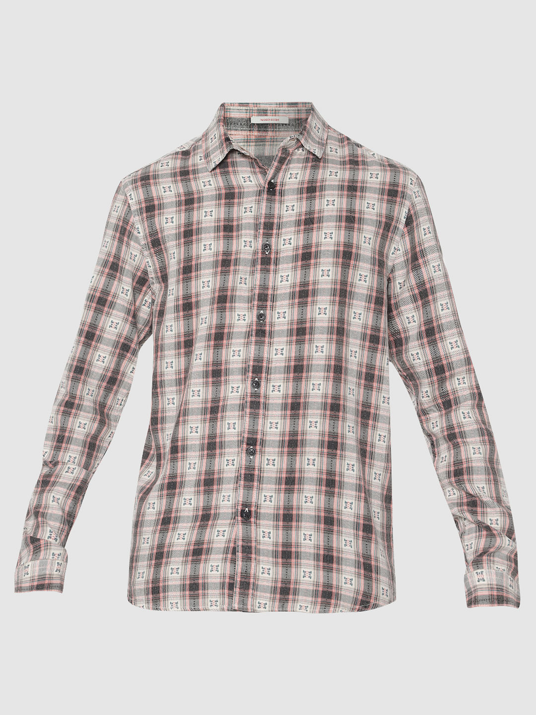 Brown Printed Full Sleeves Shirt