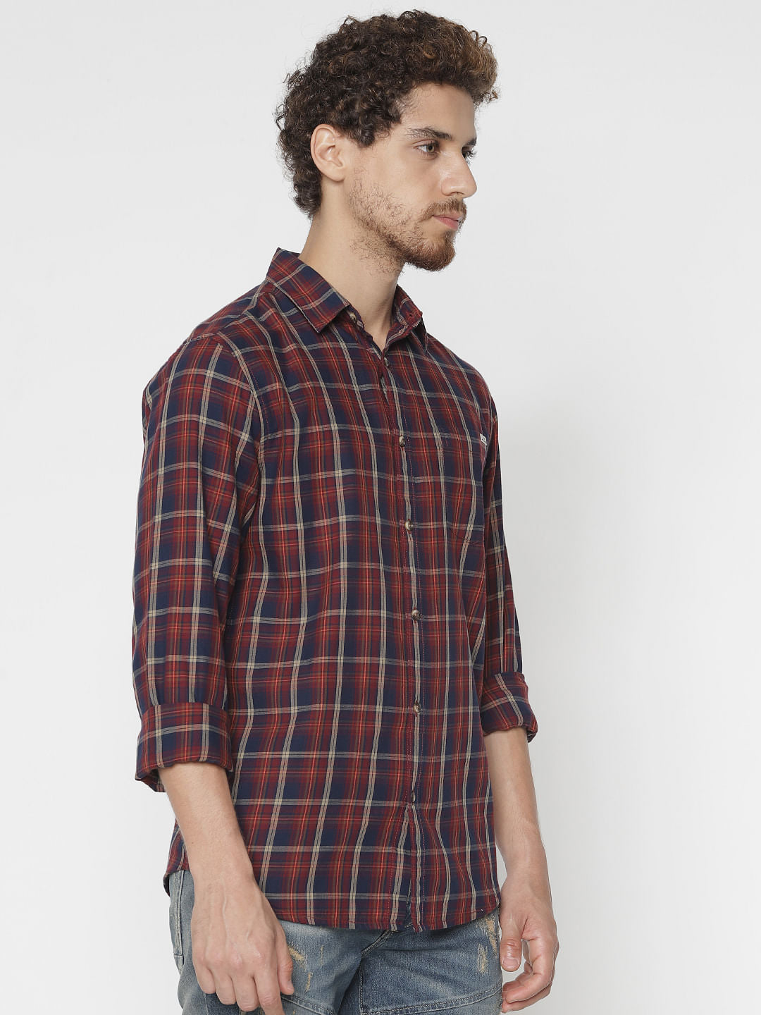 Red Check Full Sleeves Shirt