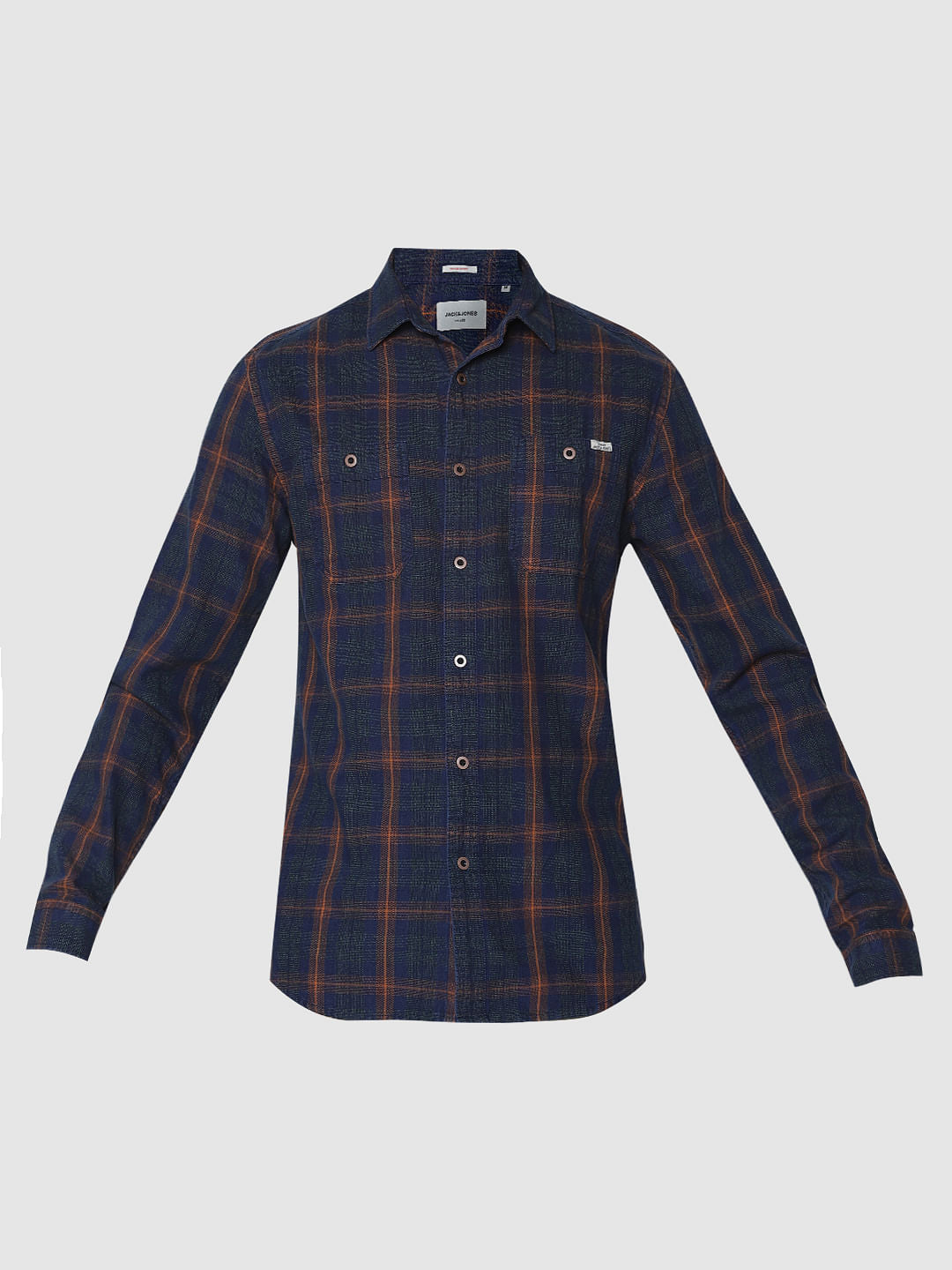Blue Check Denim Full Sleeves Shirt