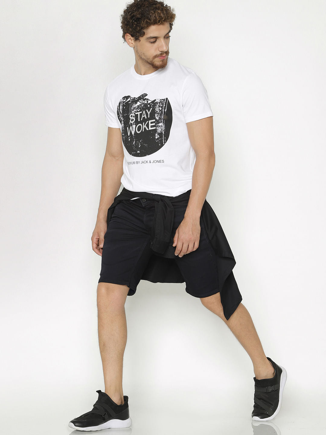 White Graphic Print Crew Neck T-Shirt