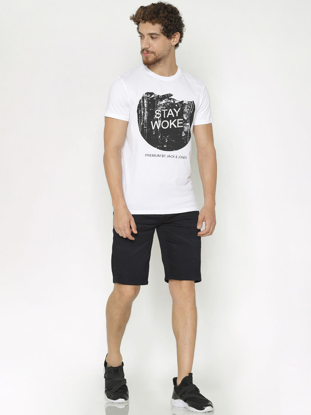 White Graphic Print Crew Neck T-Shirt