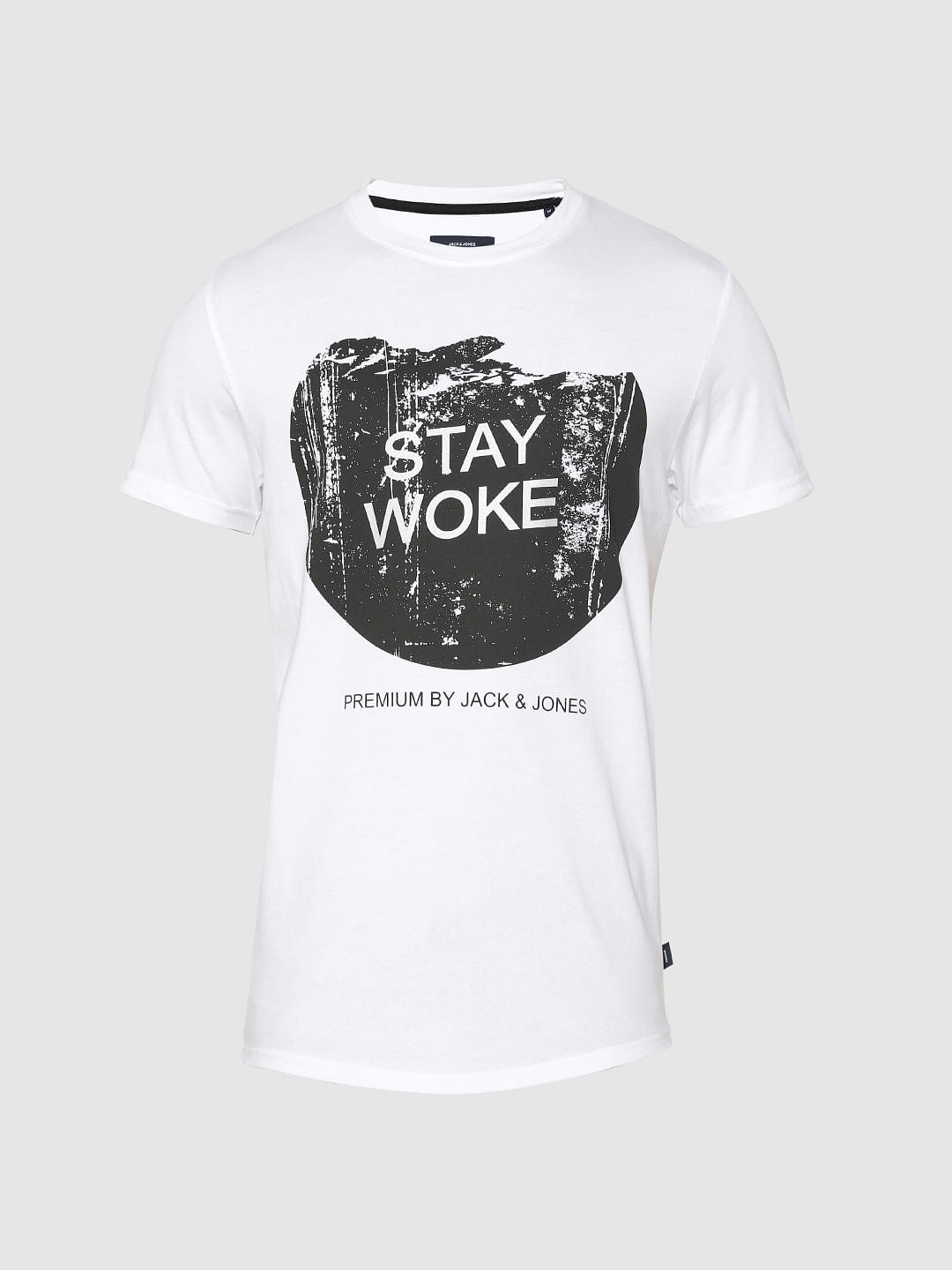 White Graphic Print Crew Neck T-Shirt
