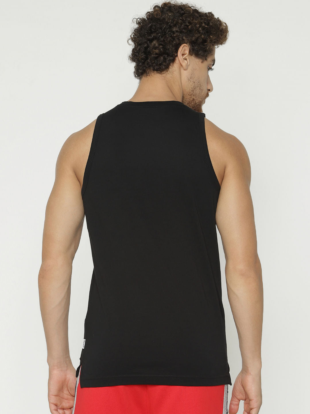 Black Text Print Tank Top
