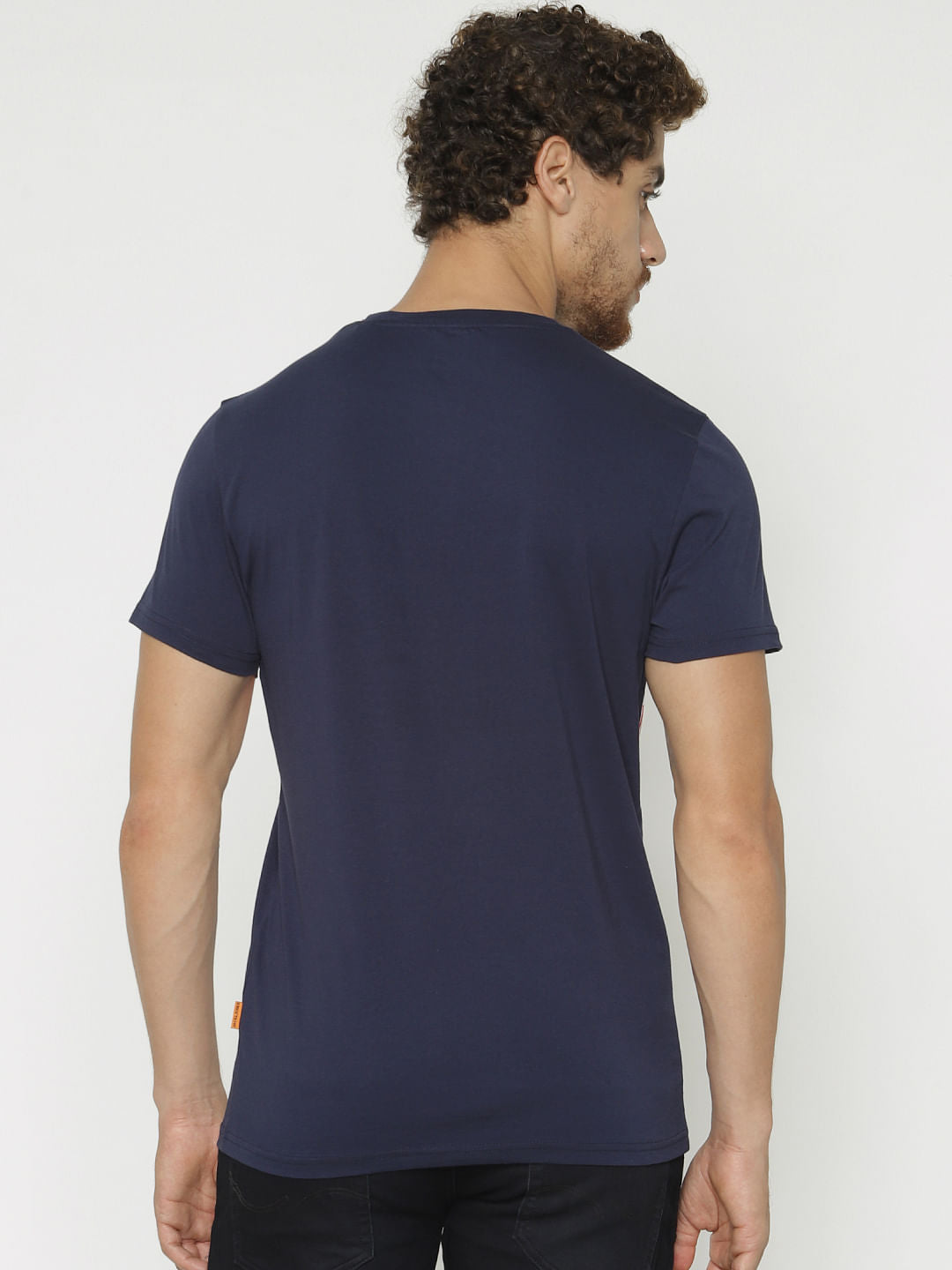 Blue Graphic Print Crew Neck T-Shirt