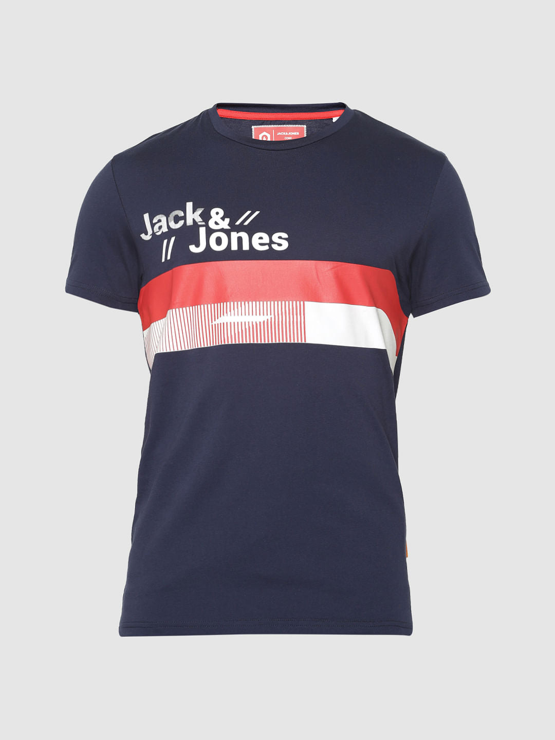 Blue Graphic Print Crew Neck T-Shirt