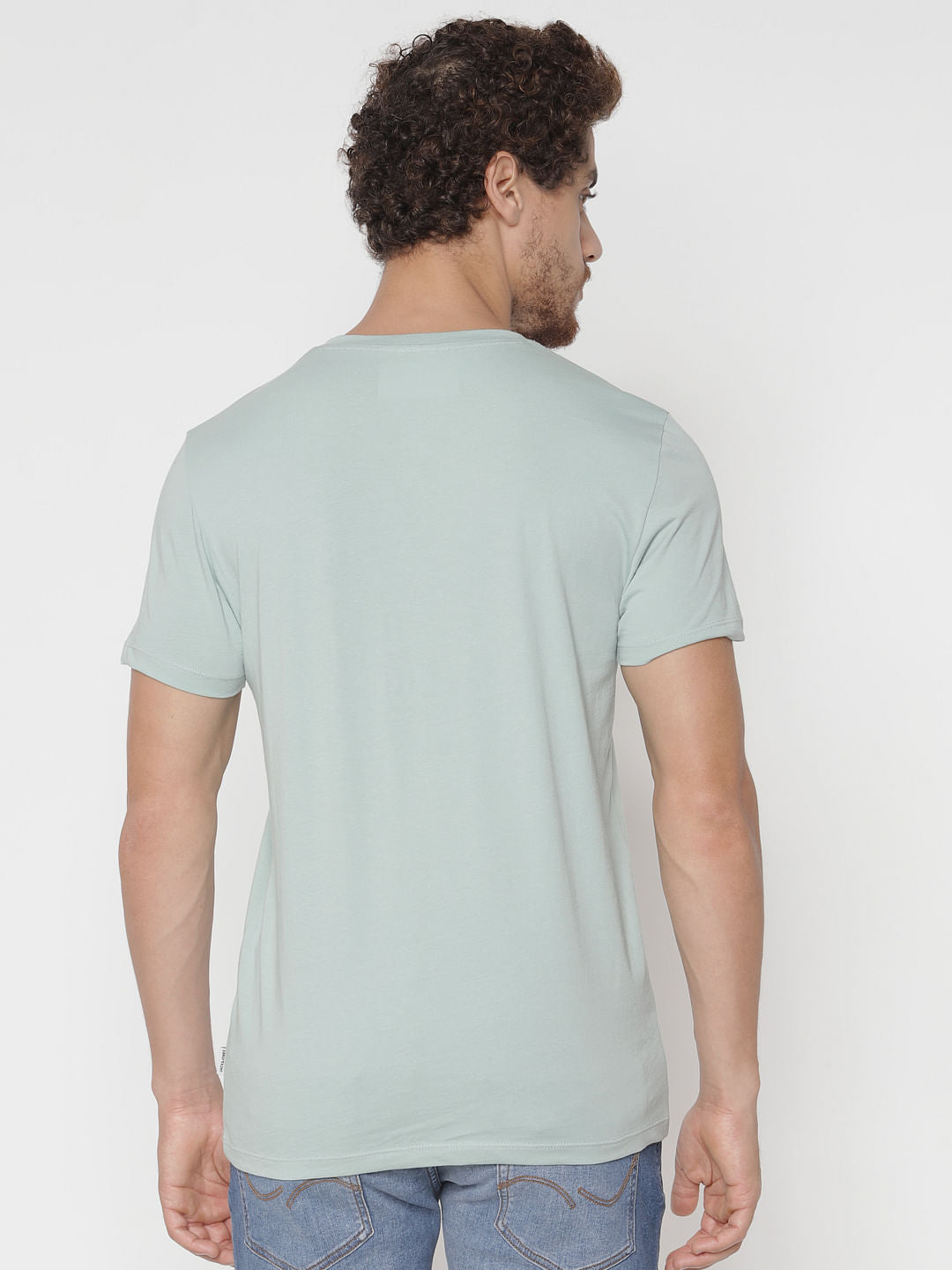 Blue Graphic Print Crew Neck T-Shirt
