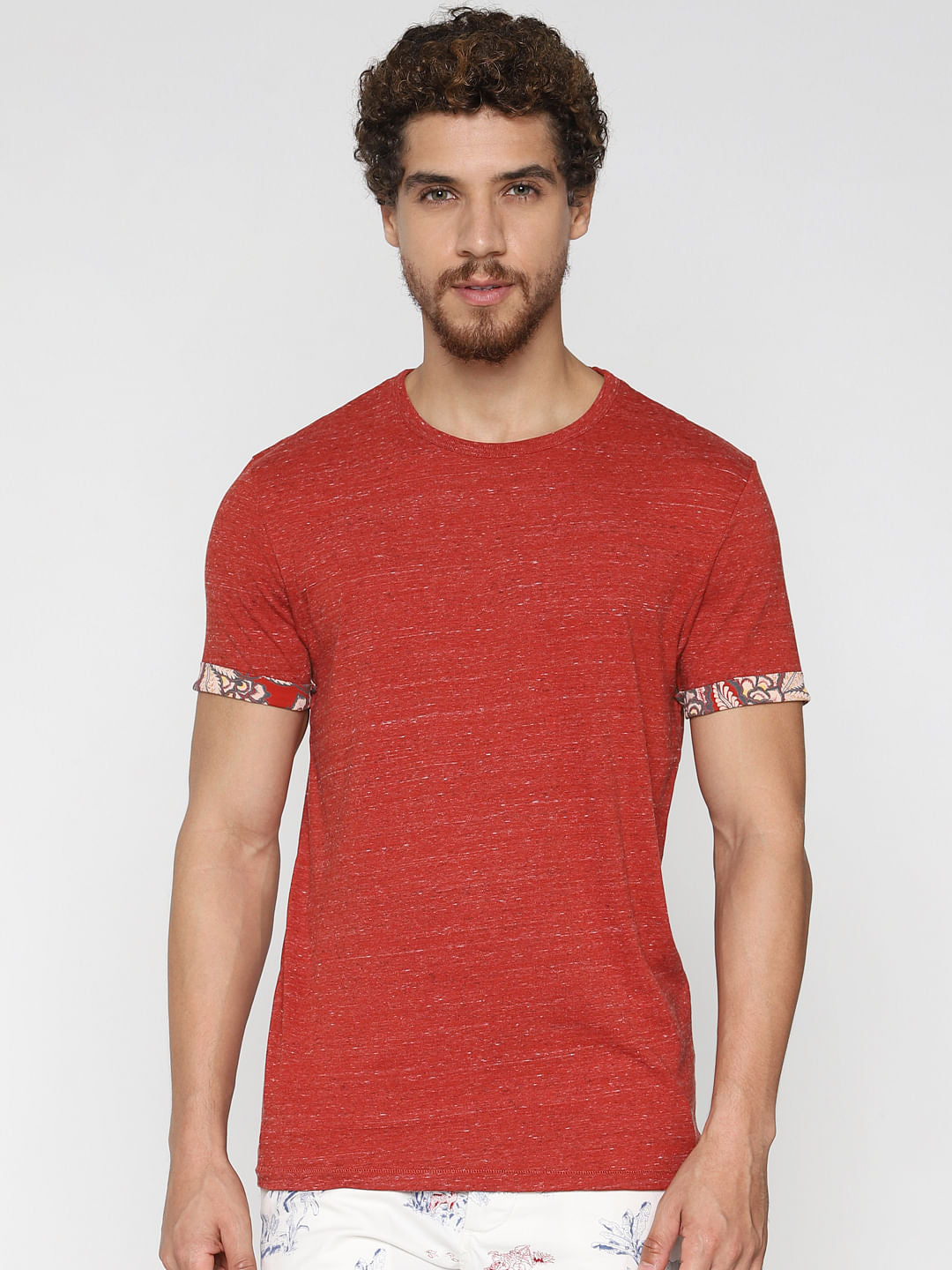 Red Crew Neck T-Shirt - S
