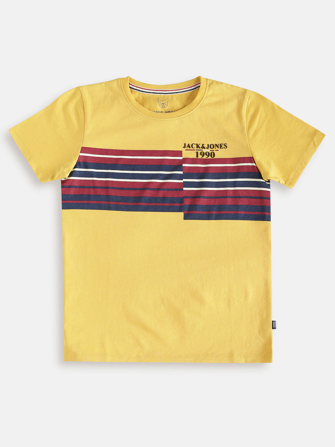 Boys Yellow Graphic Print Crew Neck T-shirt - 128/8Y