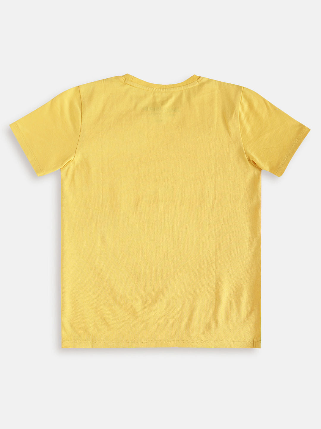 Boys Yellow Graphic Print Crew Neck T-shirt