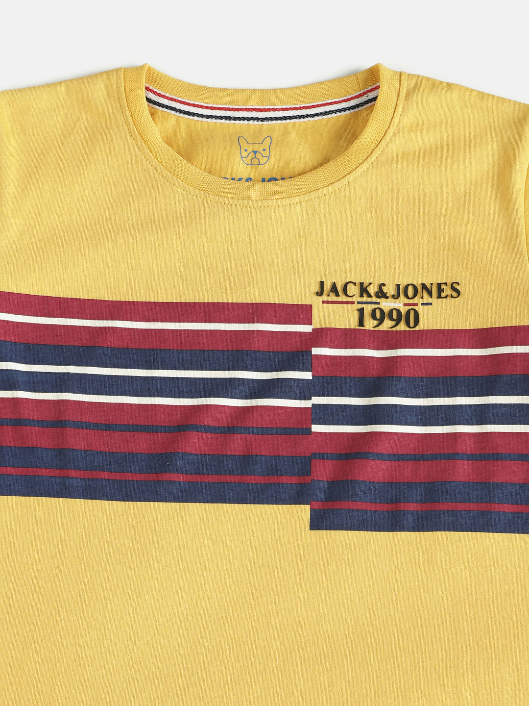 Boys Yellow Graphic Print Crew Neck T-shirt