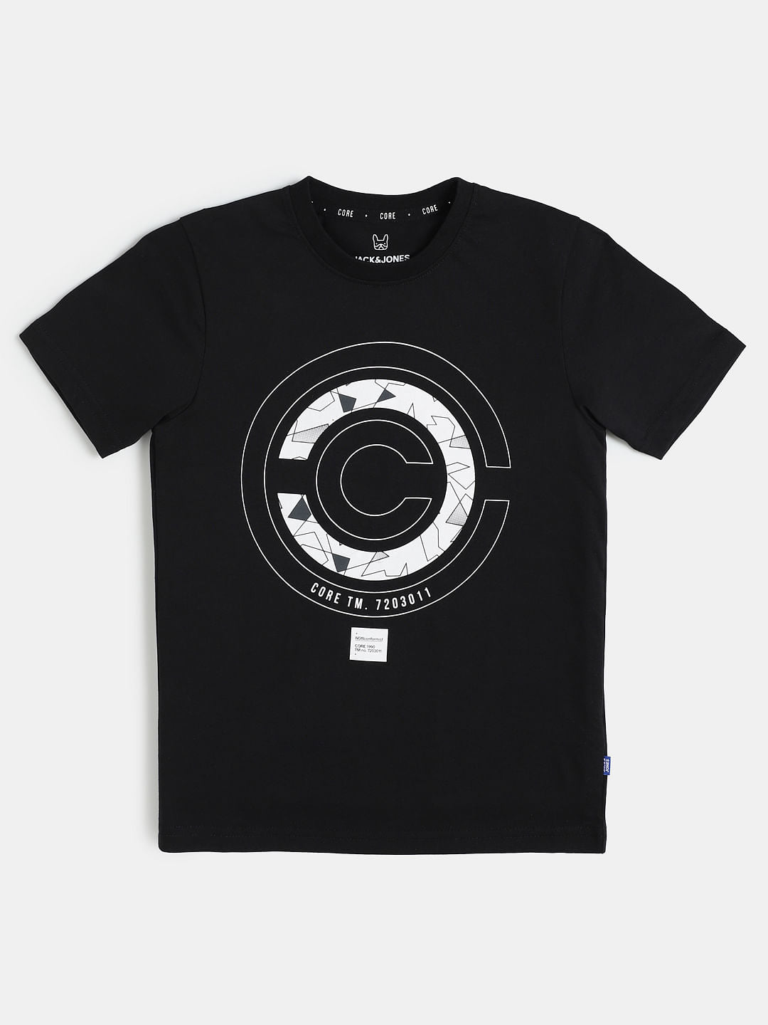 Boys Black Graphic Print Crew Neck T-shirt - 128/8Y