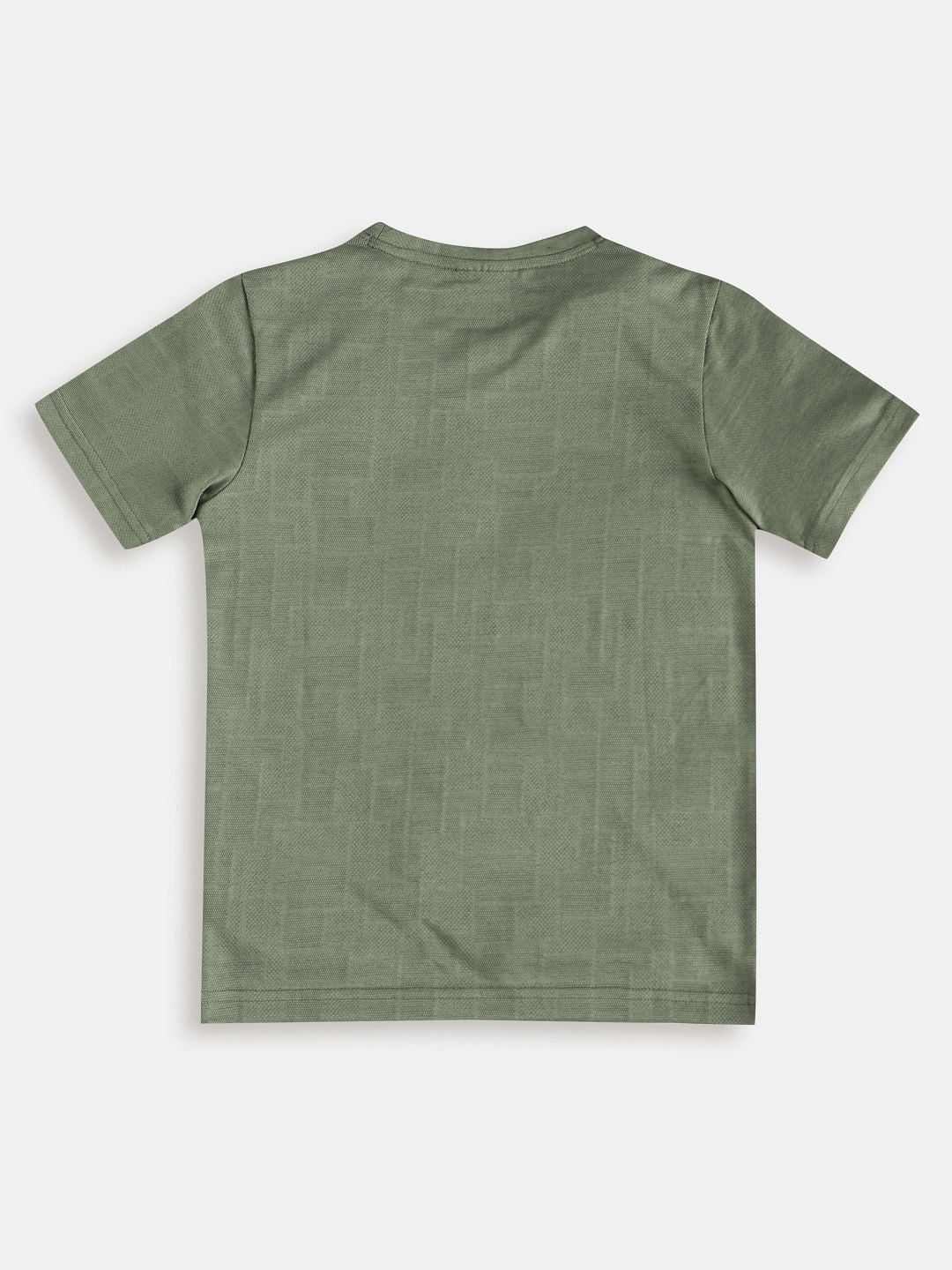 Boys Green Text Print Crew Neck T-shirt