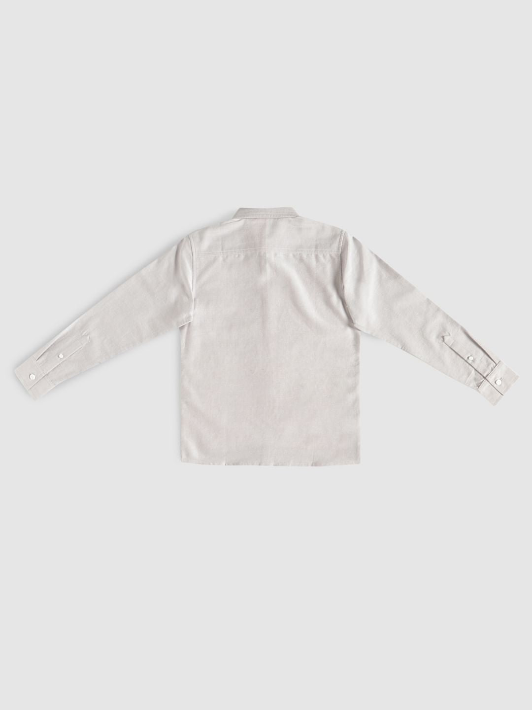 Boys White Colour Blocked Shirt