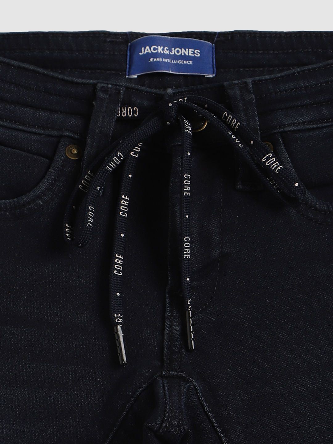 Boys Blue Drawstring Glenn Slim Fit Jeans