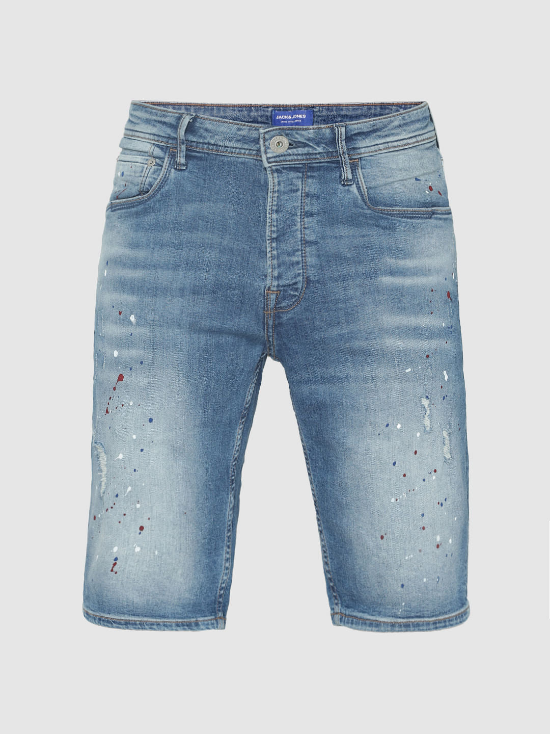 Light Blue Distressed Denim Shorts