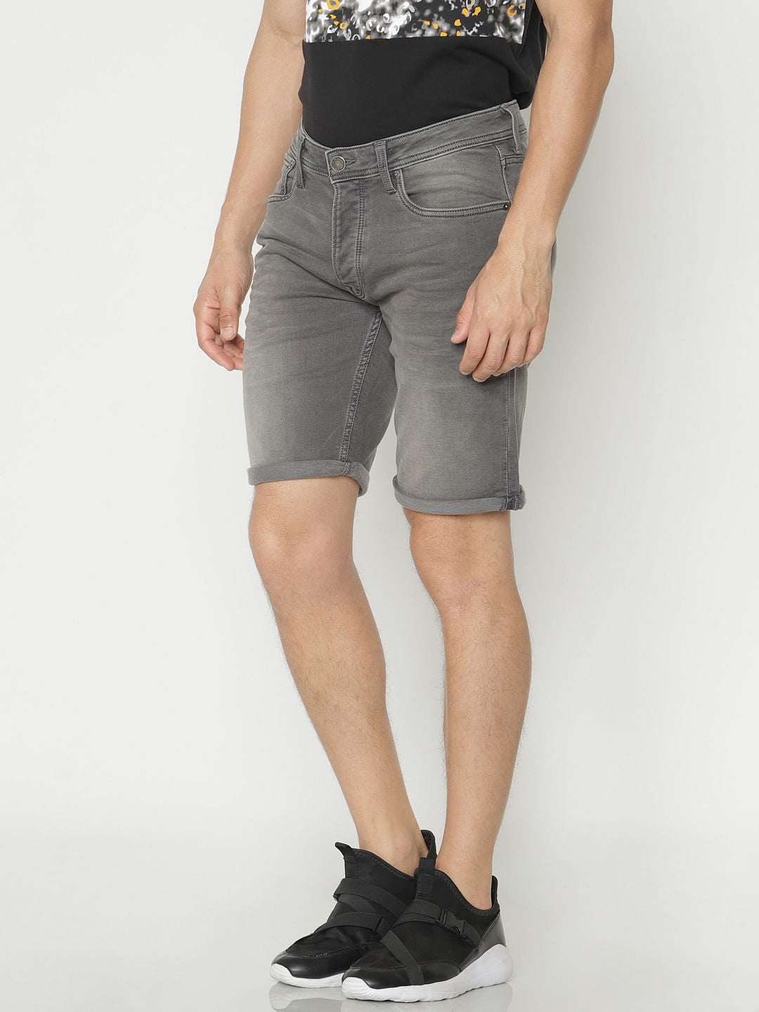 Grey Denim Shorts